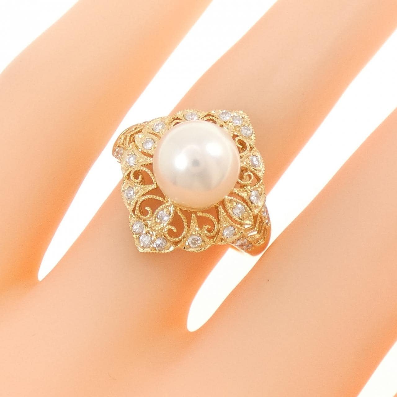 K18YG アコヤパール リング 8.0mm