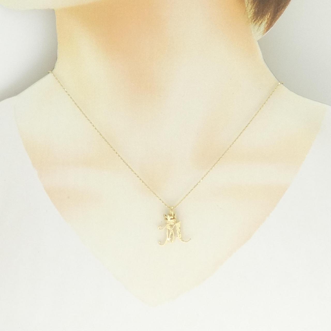 14KYG クラウン×イニシャルM ネックレス