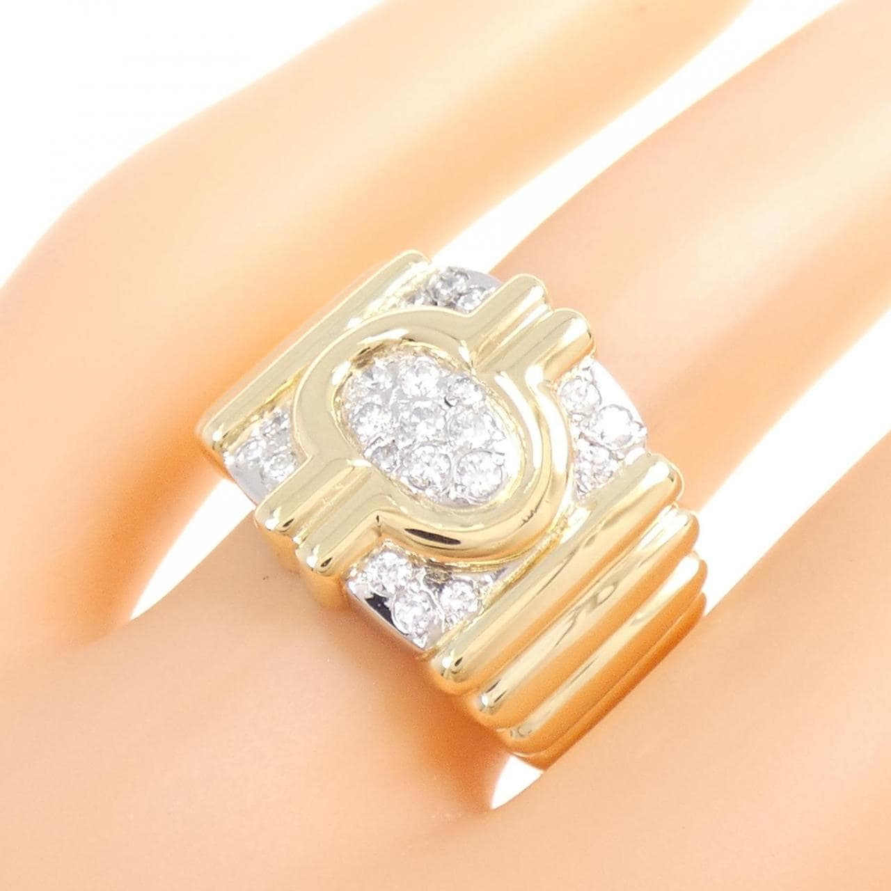 K18YG/PT Diamond ring 0.35CT