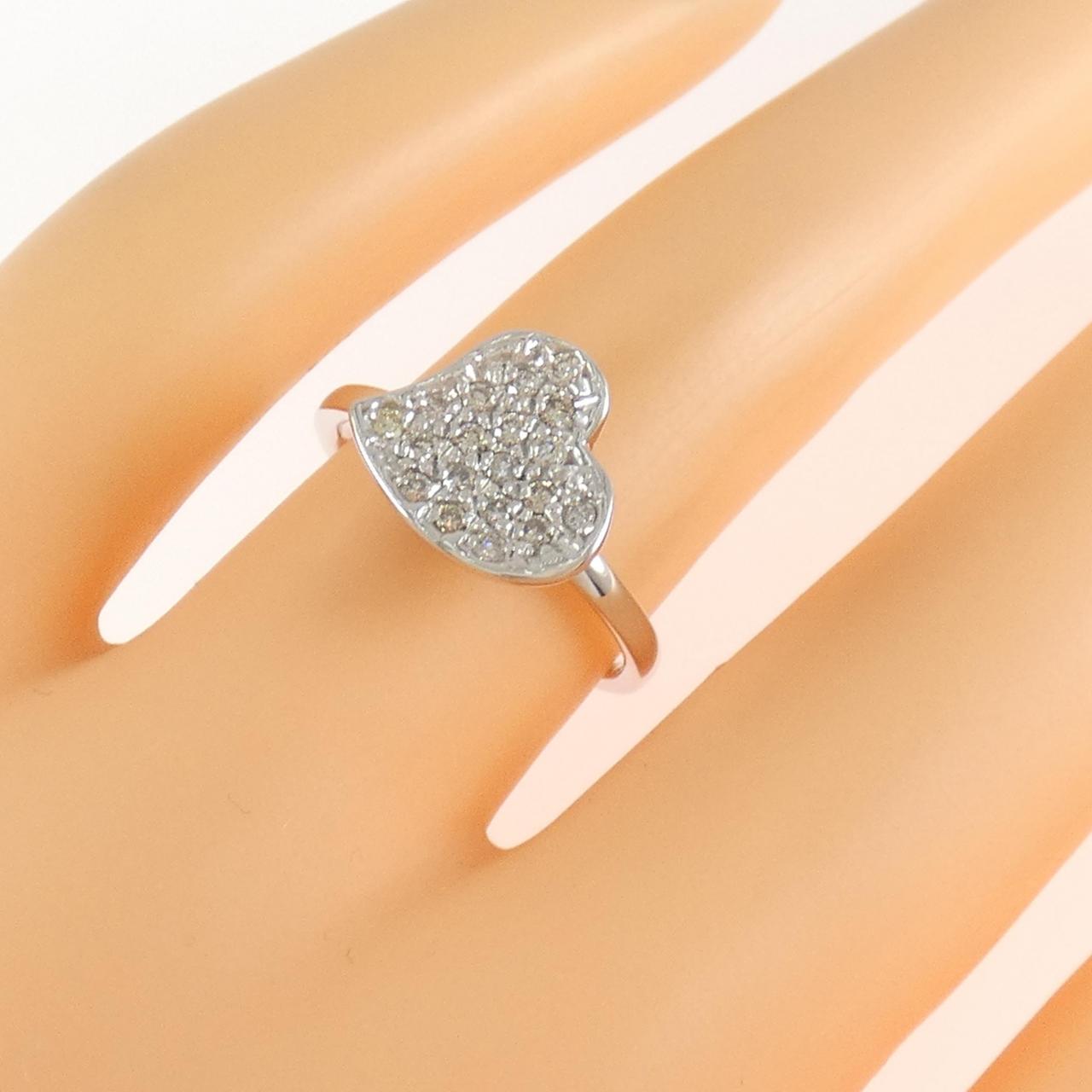 K18WG heart Diamond ring 0.24CT