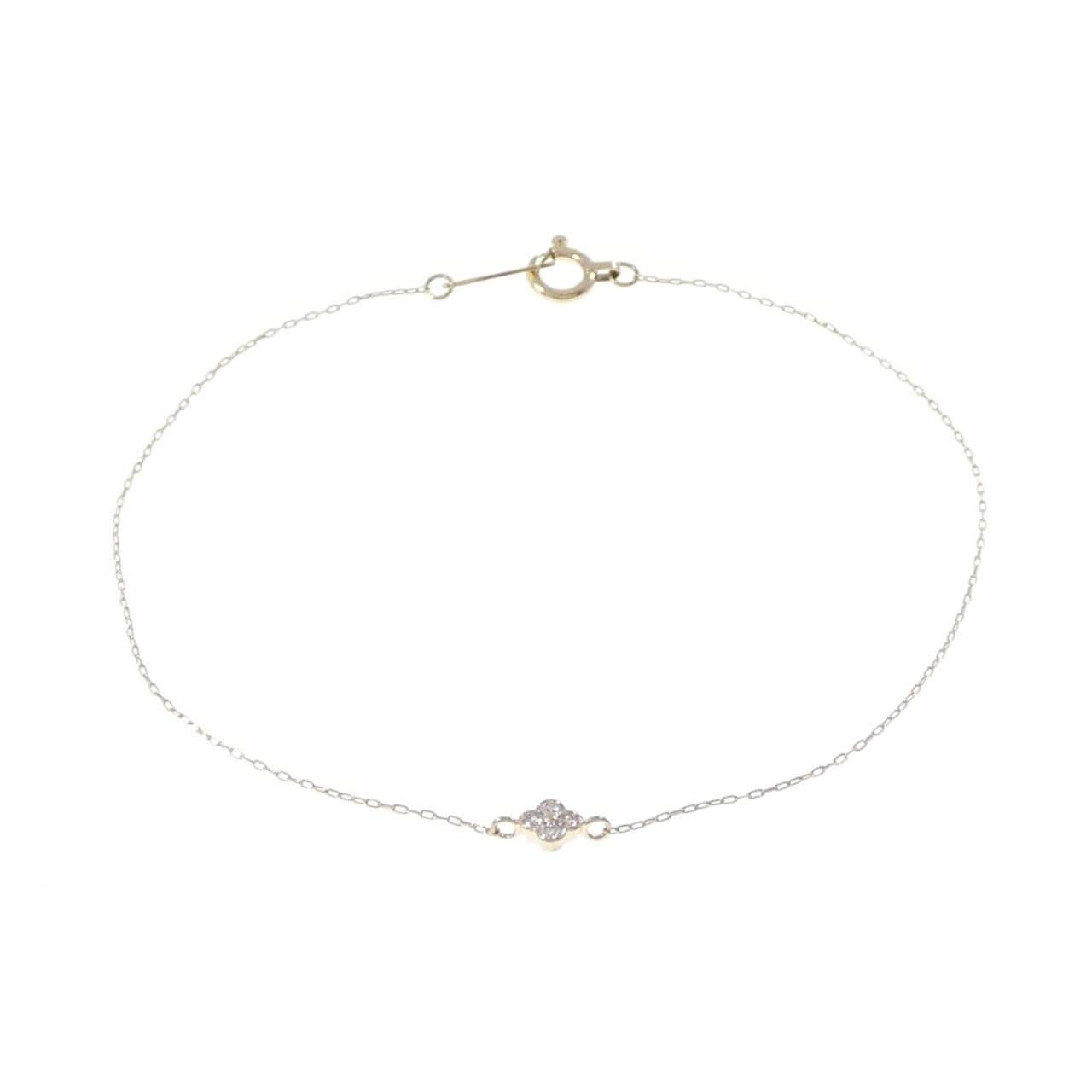 K10YG フラワー ダイヤモンド ブレスレット 0.03CT