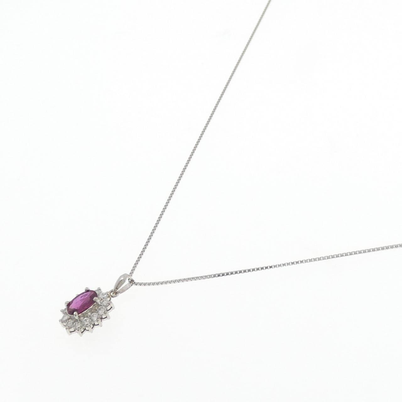 PT900/PT850 ルビー ネックレス 0.75CT