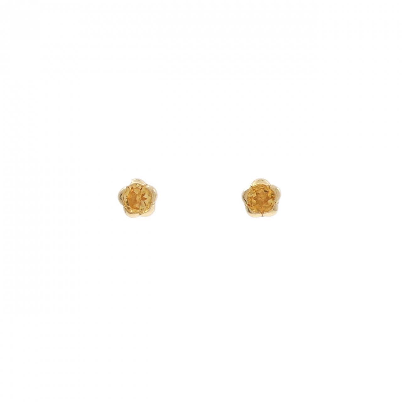 【新品】K18YG シトリン ピアス