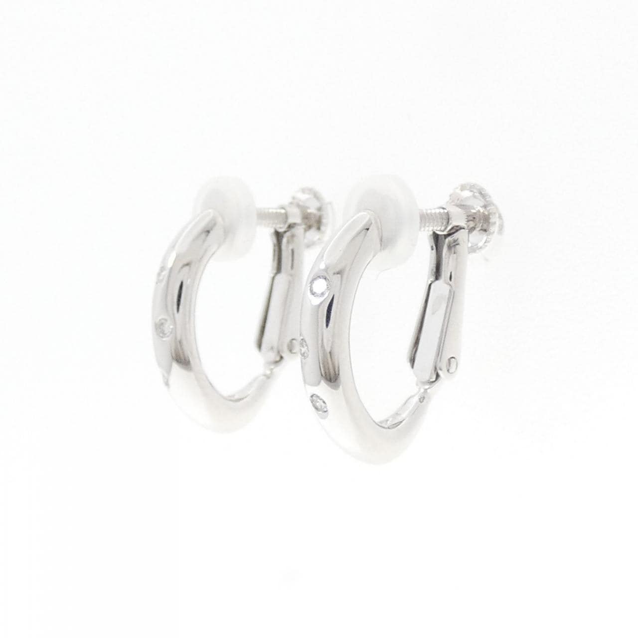 K14WG ダイヤモンド イヤリング 0.06CT