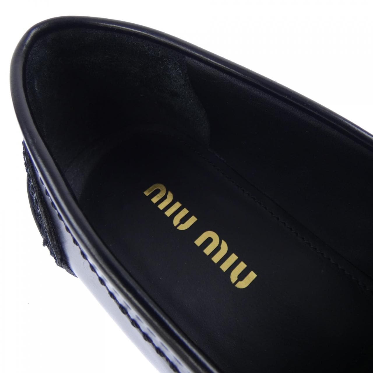 ミュウミュウ MIU MIU ブラッシュドレザーペニーローファー 5D773D シューズ