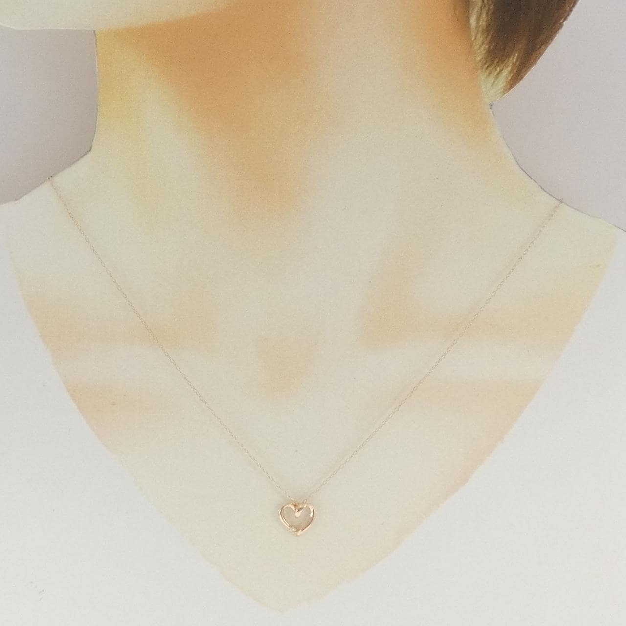 K10PG ハート ダイヤモンド ネックレス 0.01CT