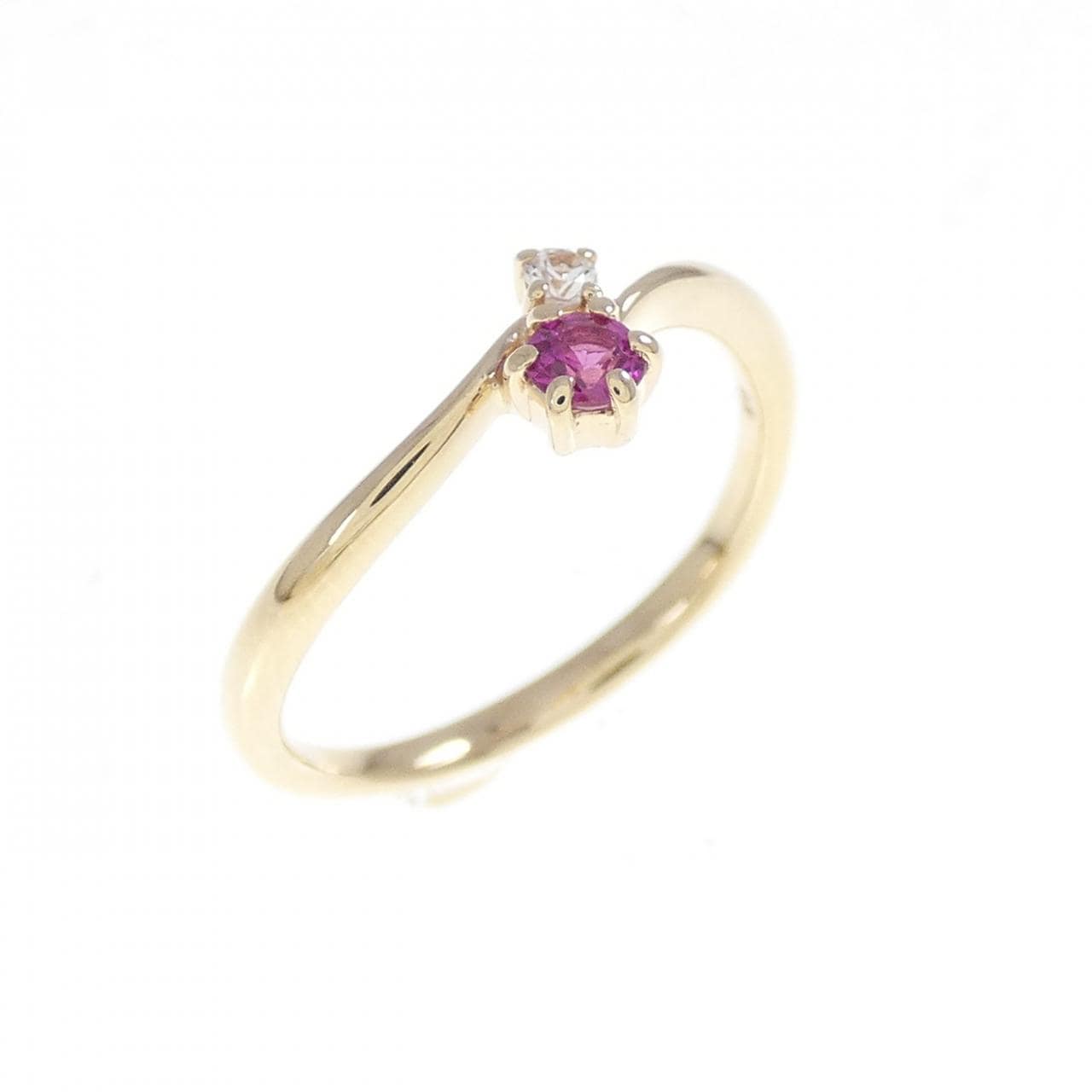 K10YG ルビー ピンキーリング