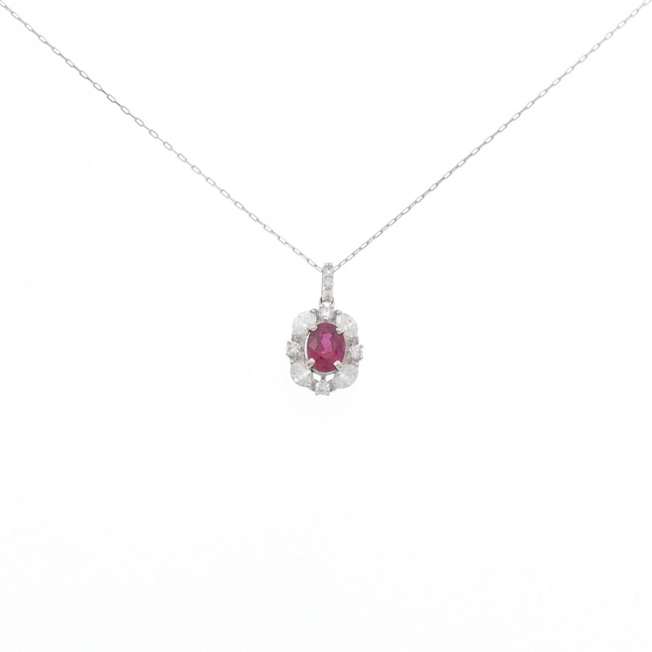 【新品】PT900/PT850 ルビー ネックレス 0.33CT