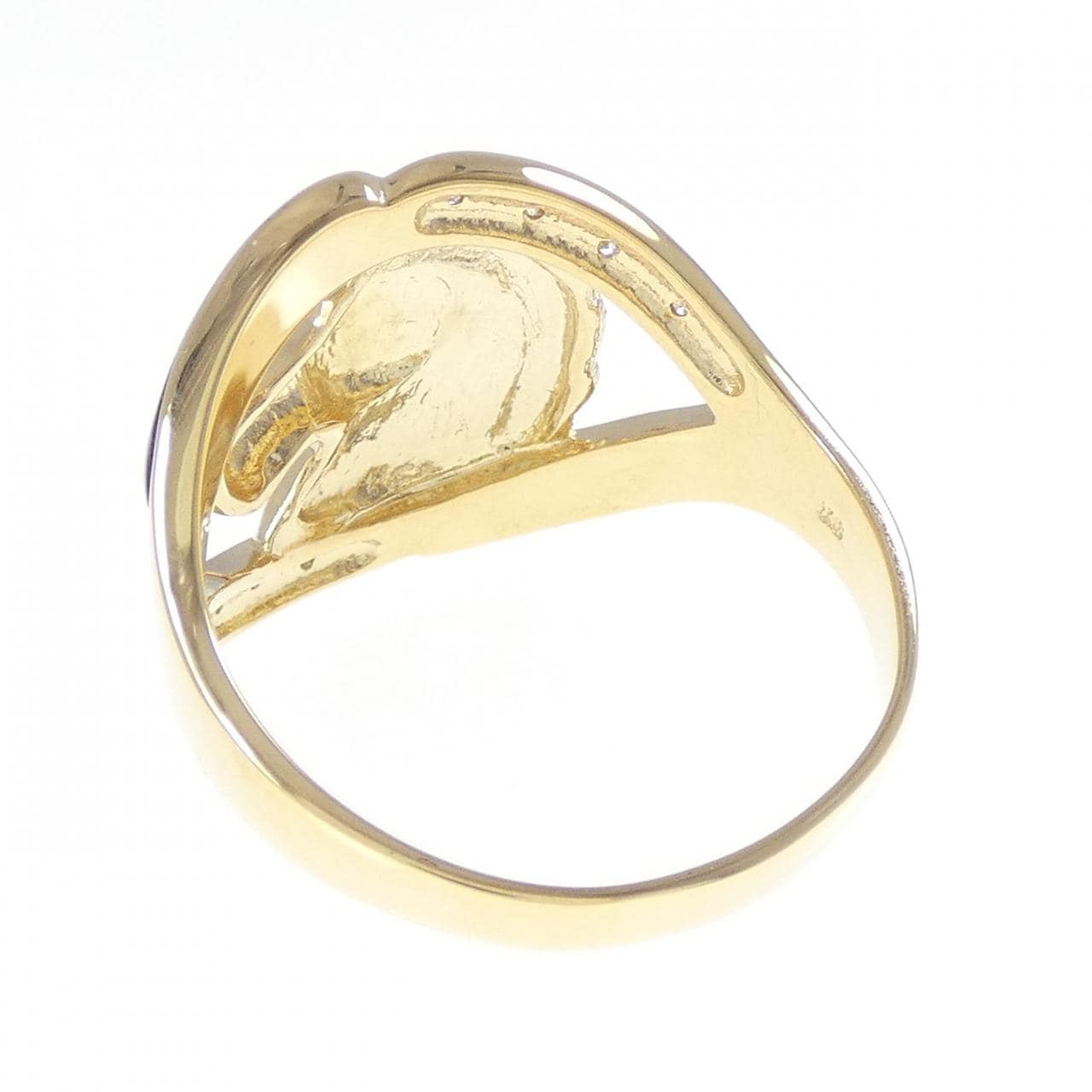 [BRAND NEW] K18YG Horse Onyx Ring