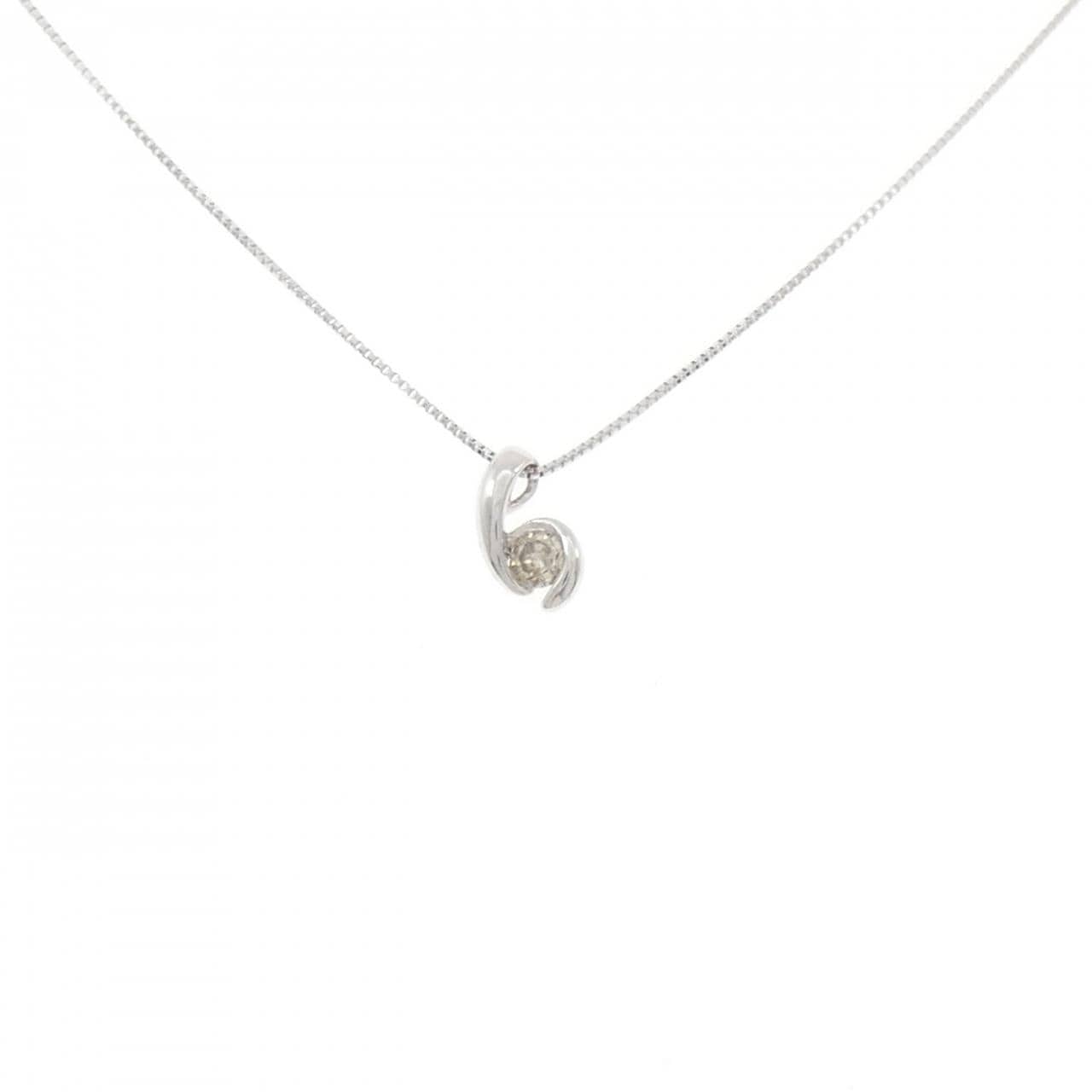 K18WG ダイヤモンド ネックレス 0.10CT