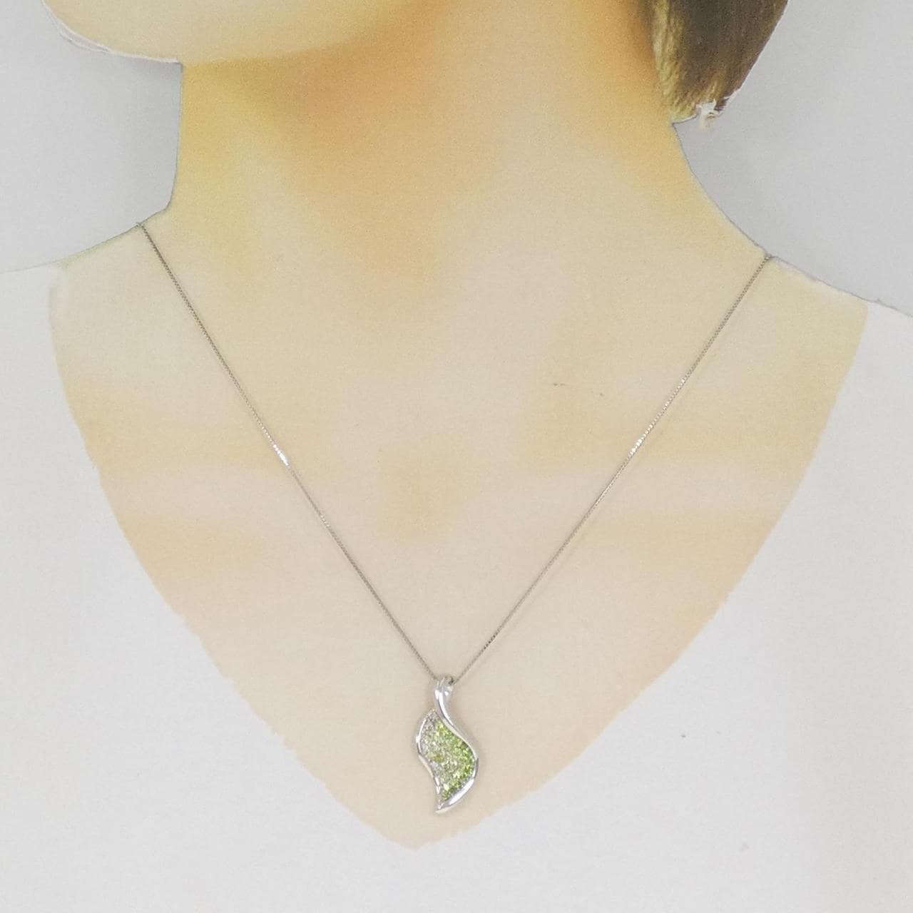 K18WG Demantoid garnet necklace 0.60CT