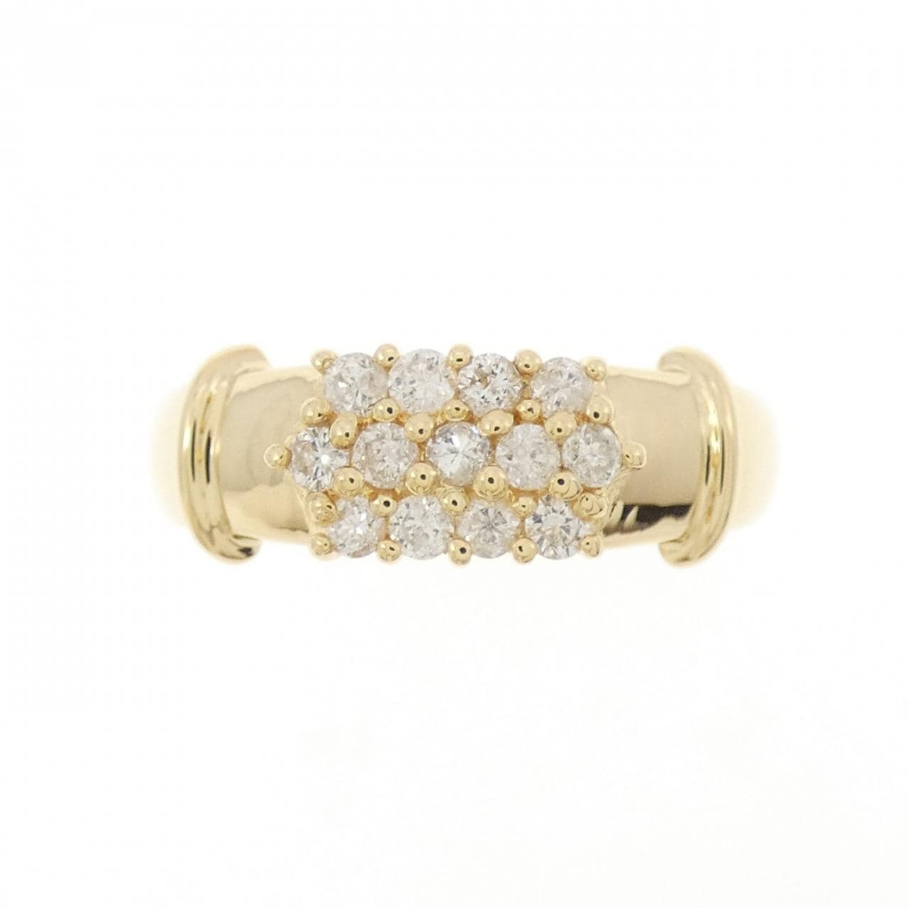 K18YG パヴェ ダイヤモンド リング 0.30CT