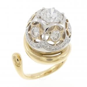PT900/K18YG ダイヤモンド リング 1.017CT