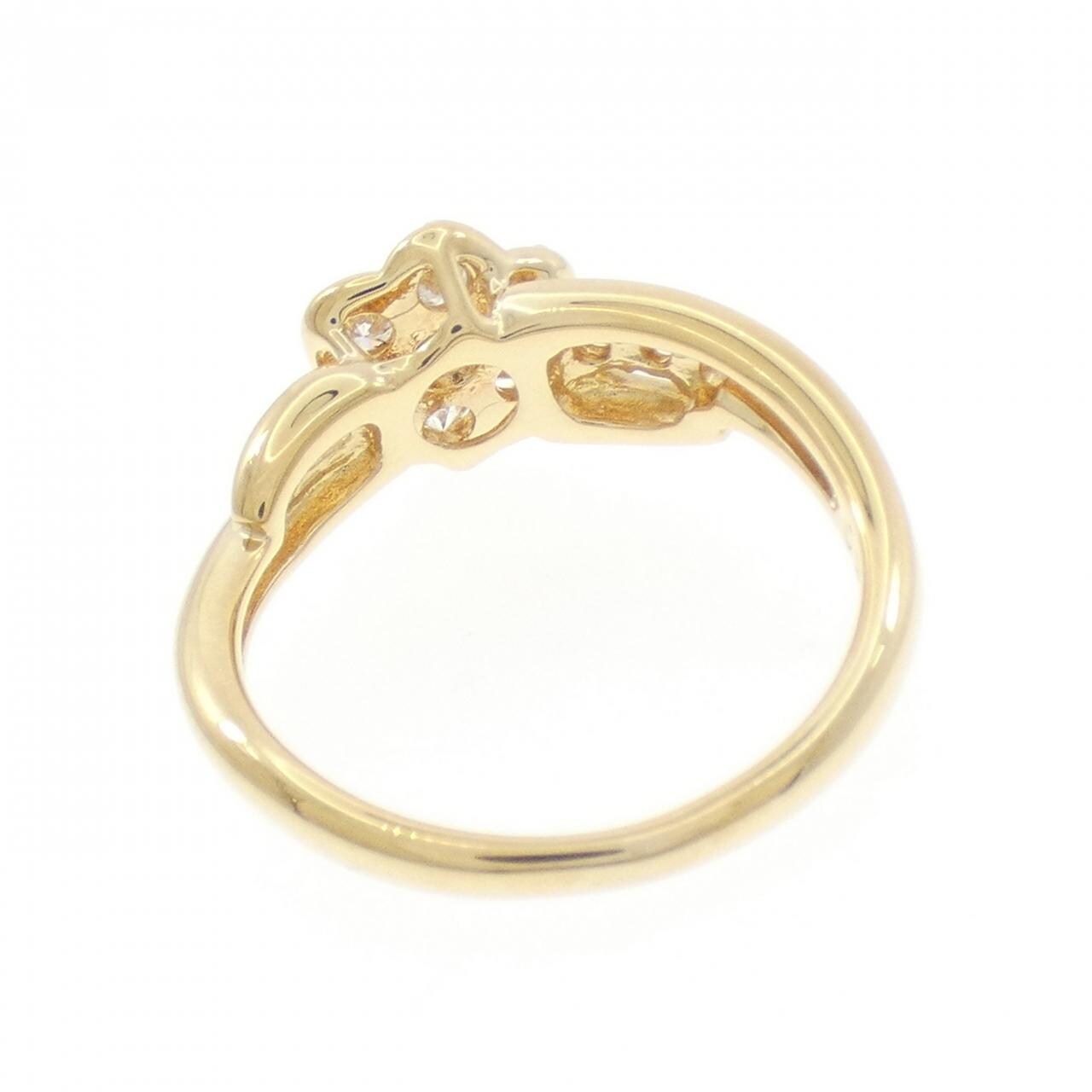 K18YG フラワー ダイヤモンド リング 0.50CT