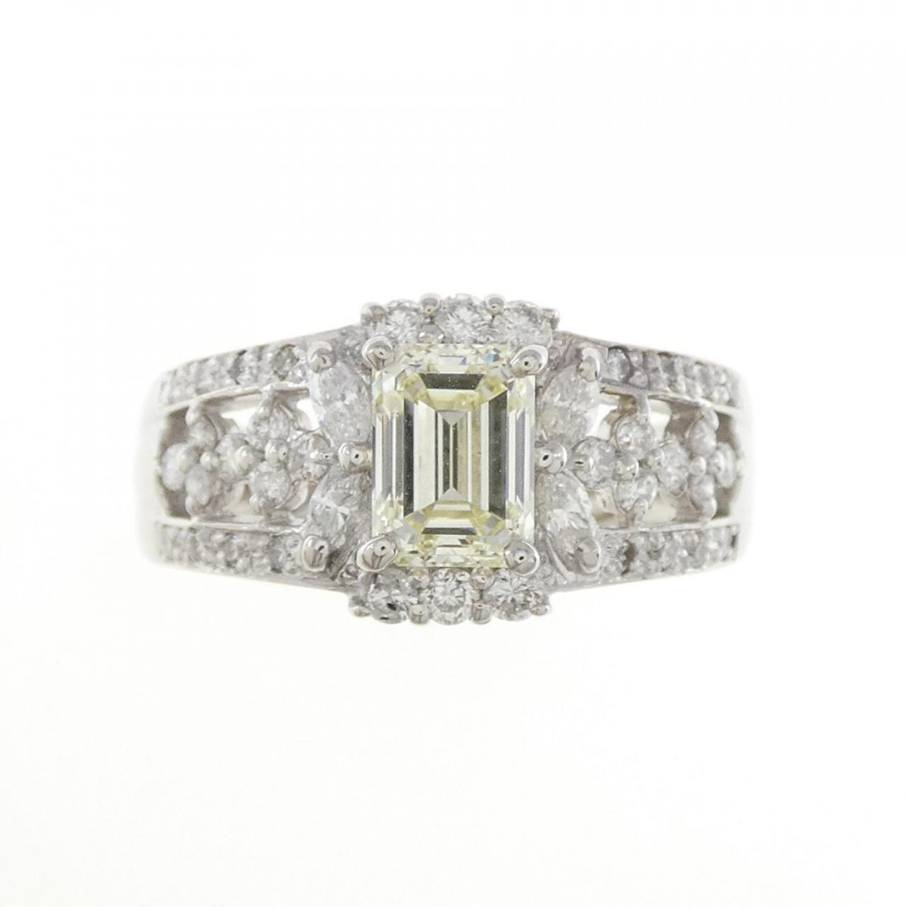 PT Diamond Ring 1.035CT VLY VS1 Emerald Cut
