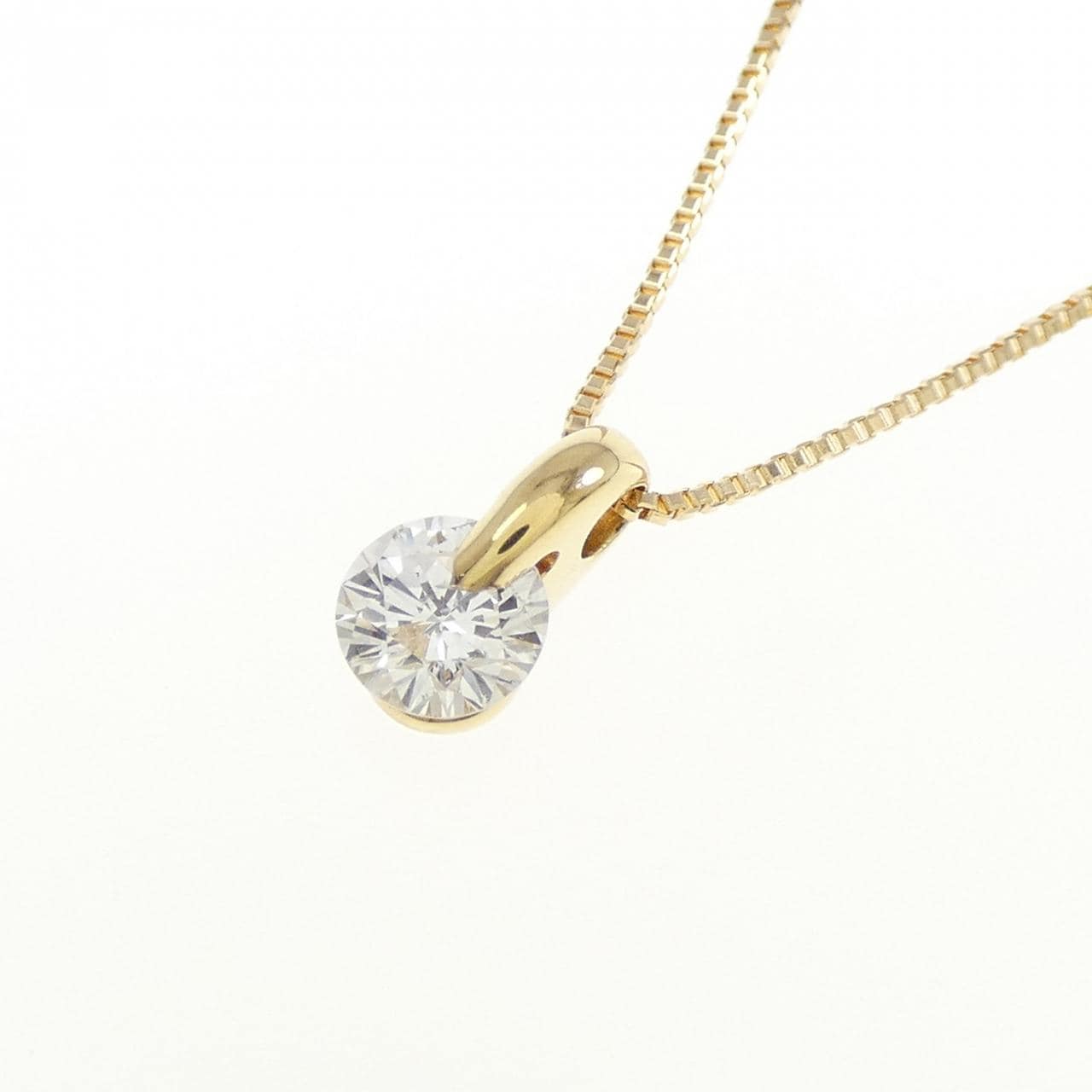 K18YG ソリティア ダイヤモンド ネックレス 0.25CT