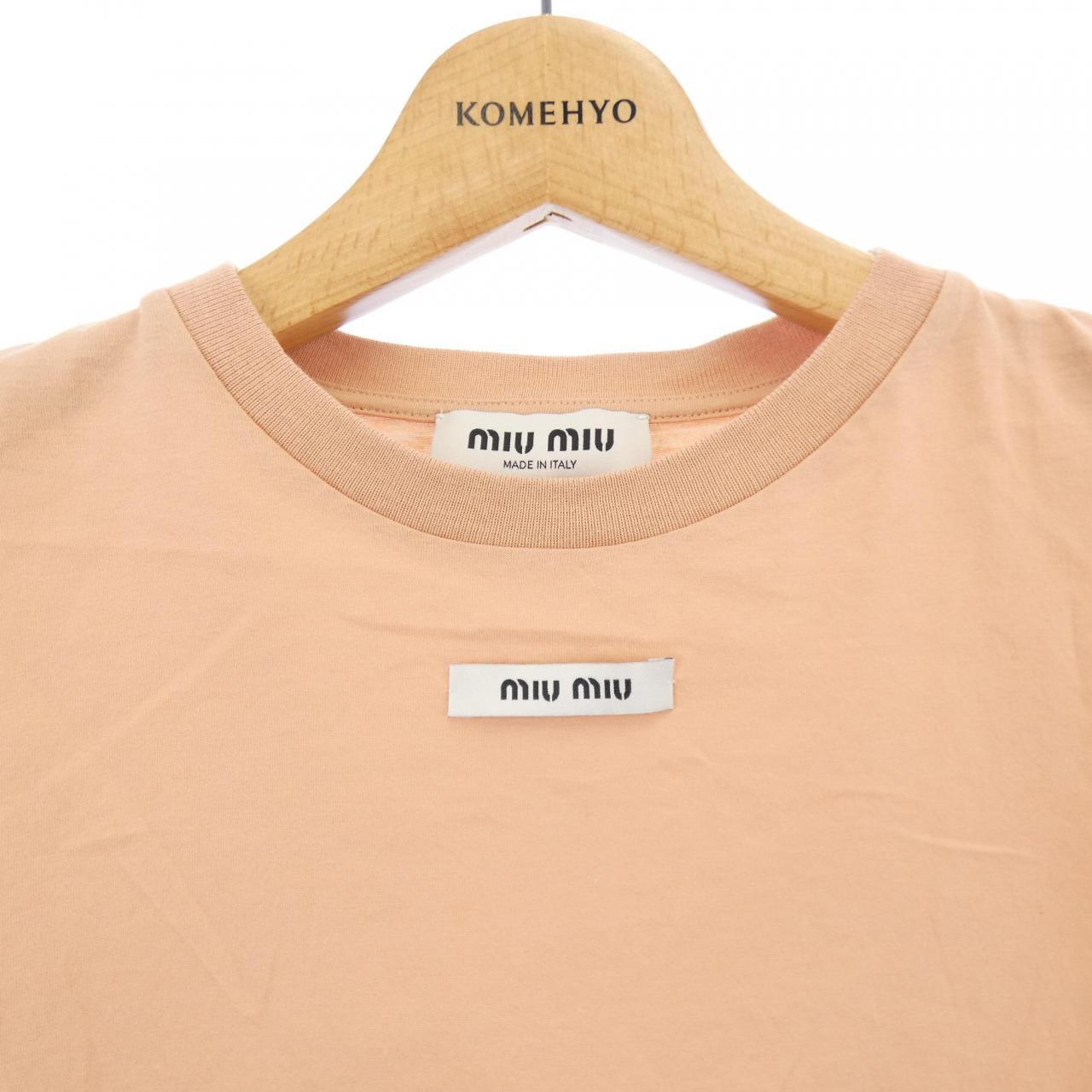 ミュウミュウ MIU MIU MIU MIU ロゴラベル MJN484 S232 1YXU Tシャツ