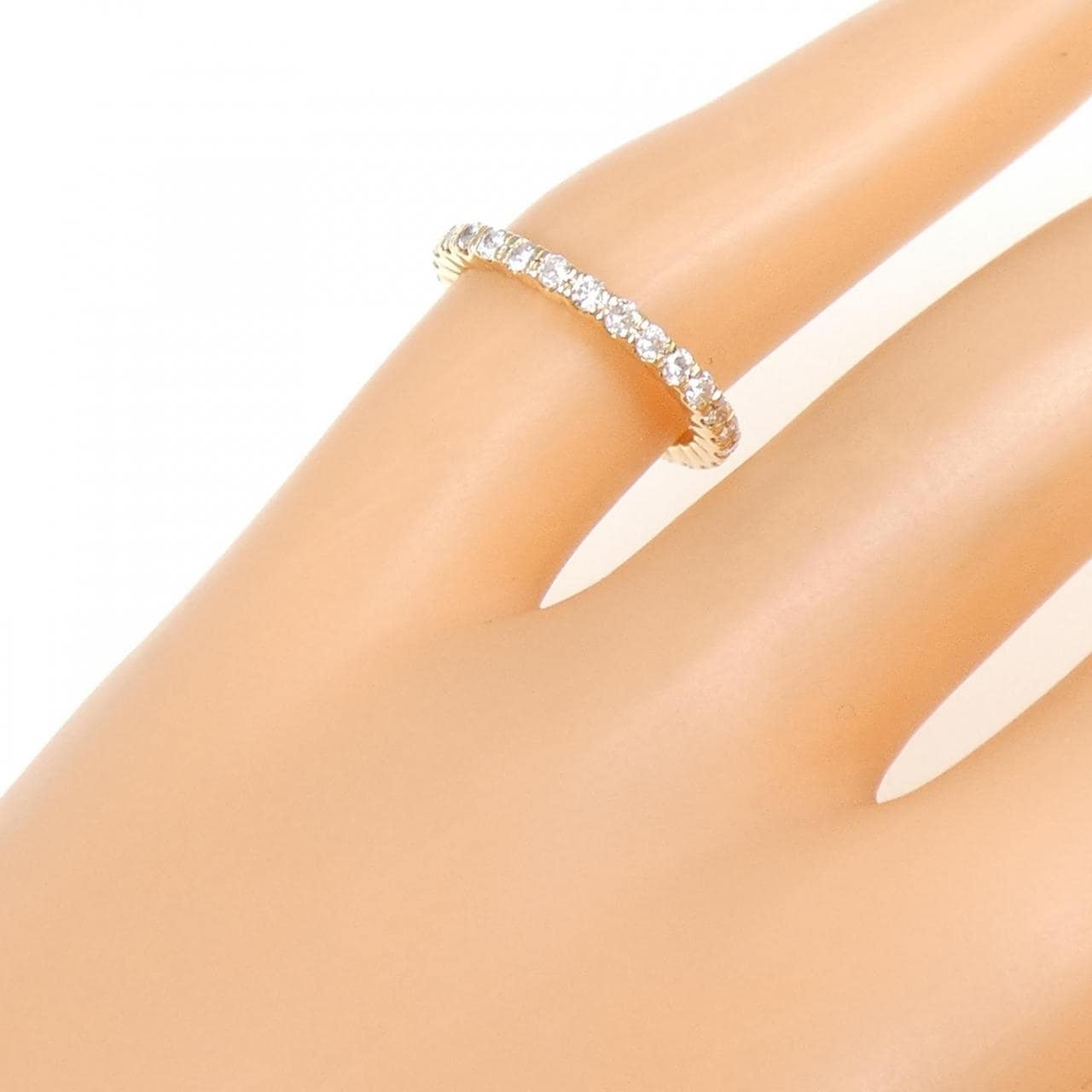 K18YG フルエタニティ ダイヤモンド ピンキー リング 0.43CT
