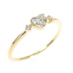 K18YG ハート ダイヤモンド リング 0.13CT