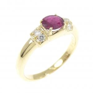 K18YG ルビー リング 0.36CT