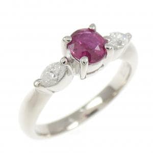 PT900 ルビー リング 0.49CT