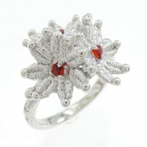 K18WG フラワー オパール リング 0.07CT