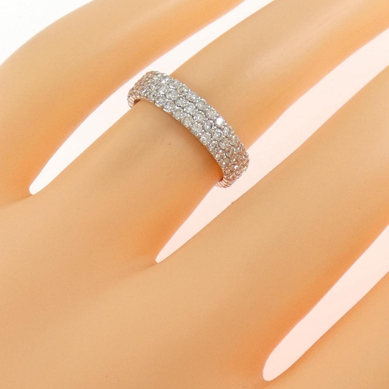 K18WG フルエタニティ ダイヤモンド リング 1.40CT