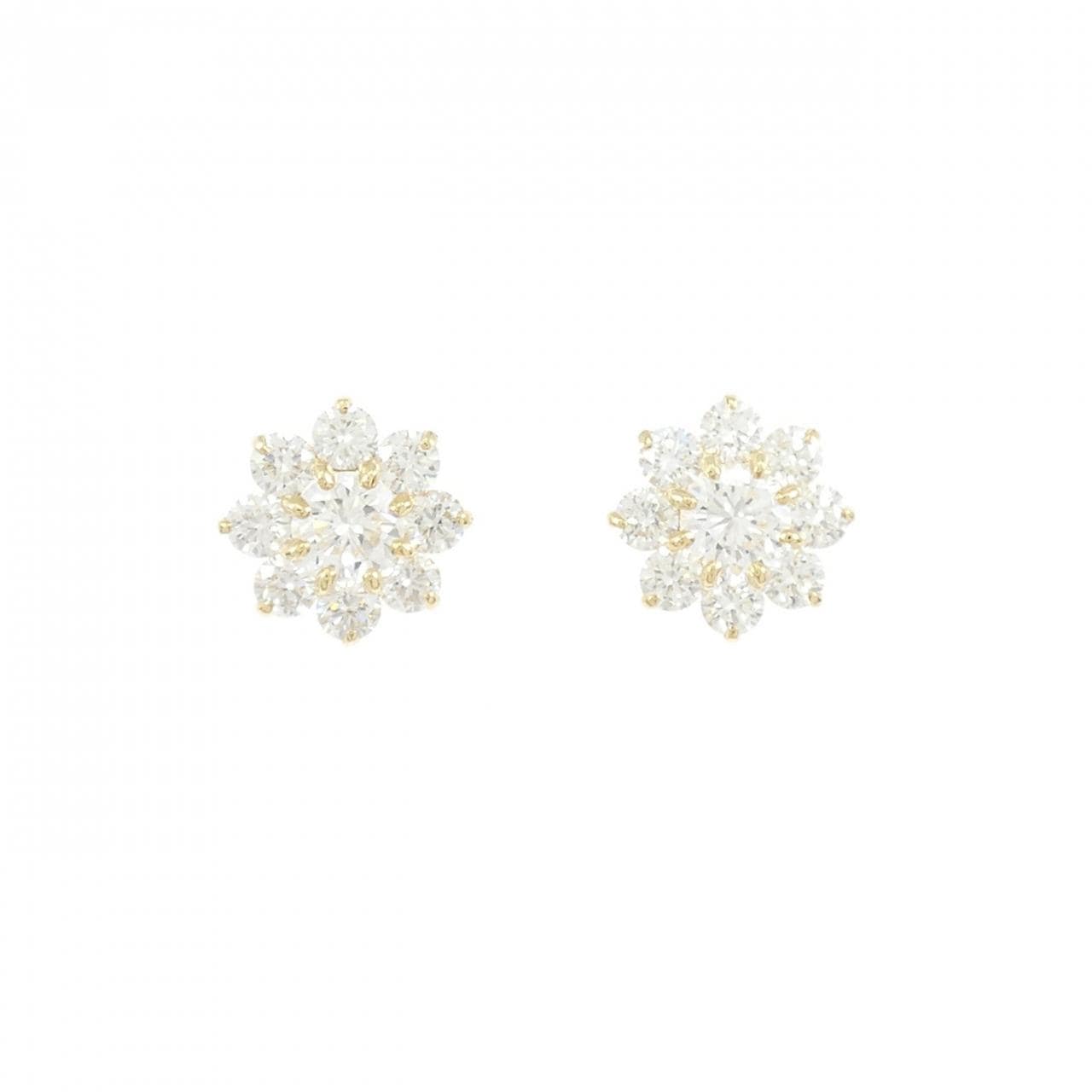 【新品】K18YG ダイヤモンド ピアス 0.314CT 0.302CT F SI1 Good