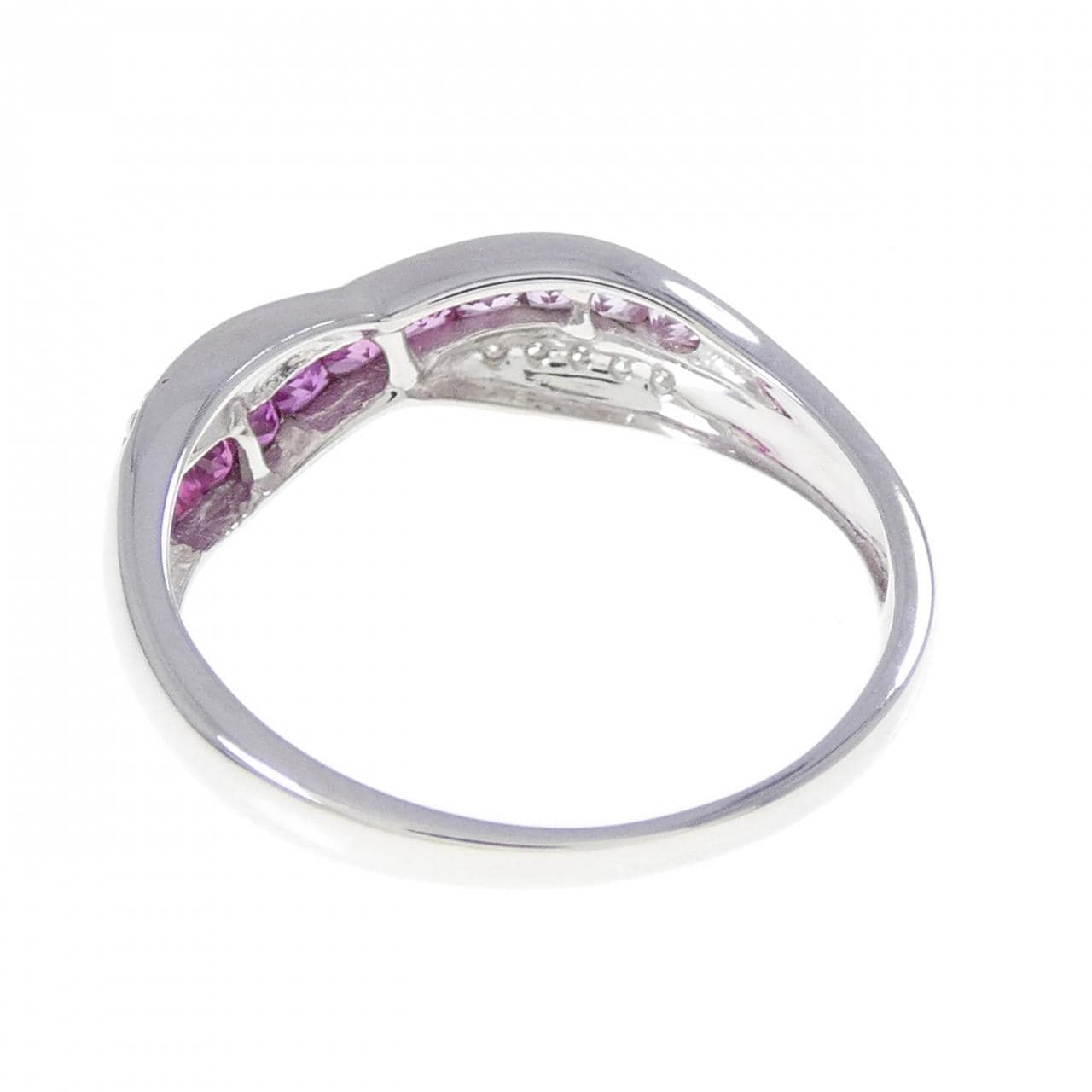 K18WG カラーストーン リング