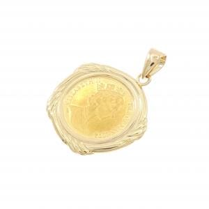 K18YG(枠) コイン ペンダント