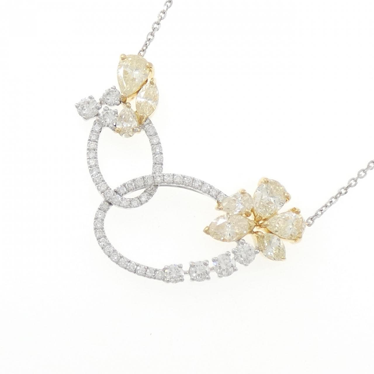 K18WG/K18YG ダイヤモンド ネックレス 2.48CT