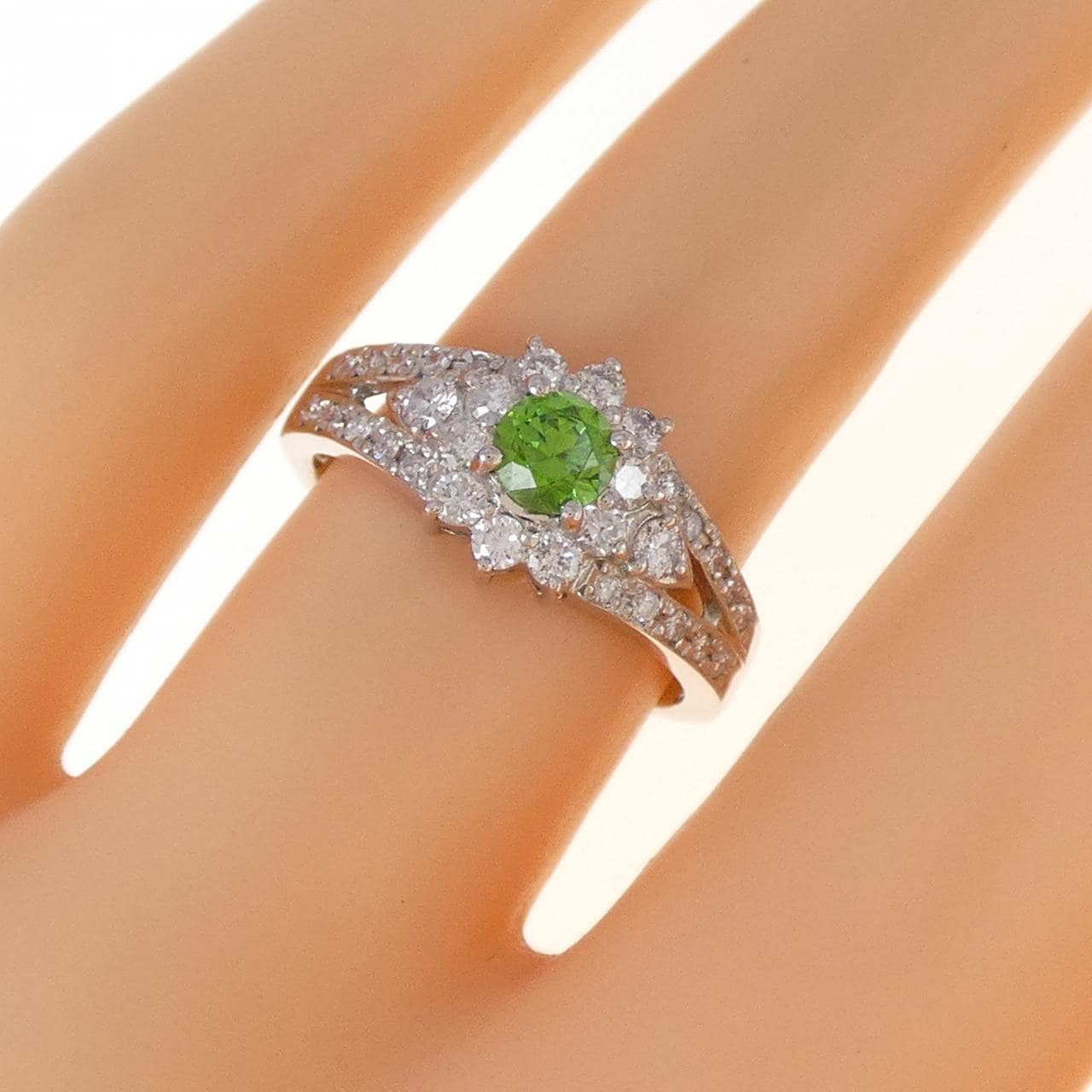 PT900 デマントイドガーネット リング 0.37CT