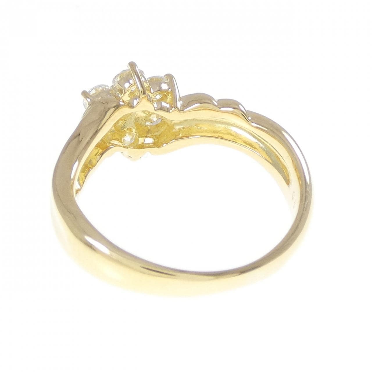 K18YG flower Diamond ring 0.50CT