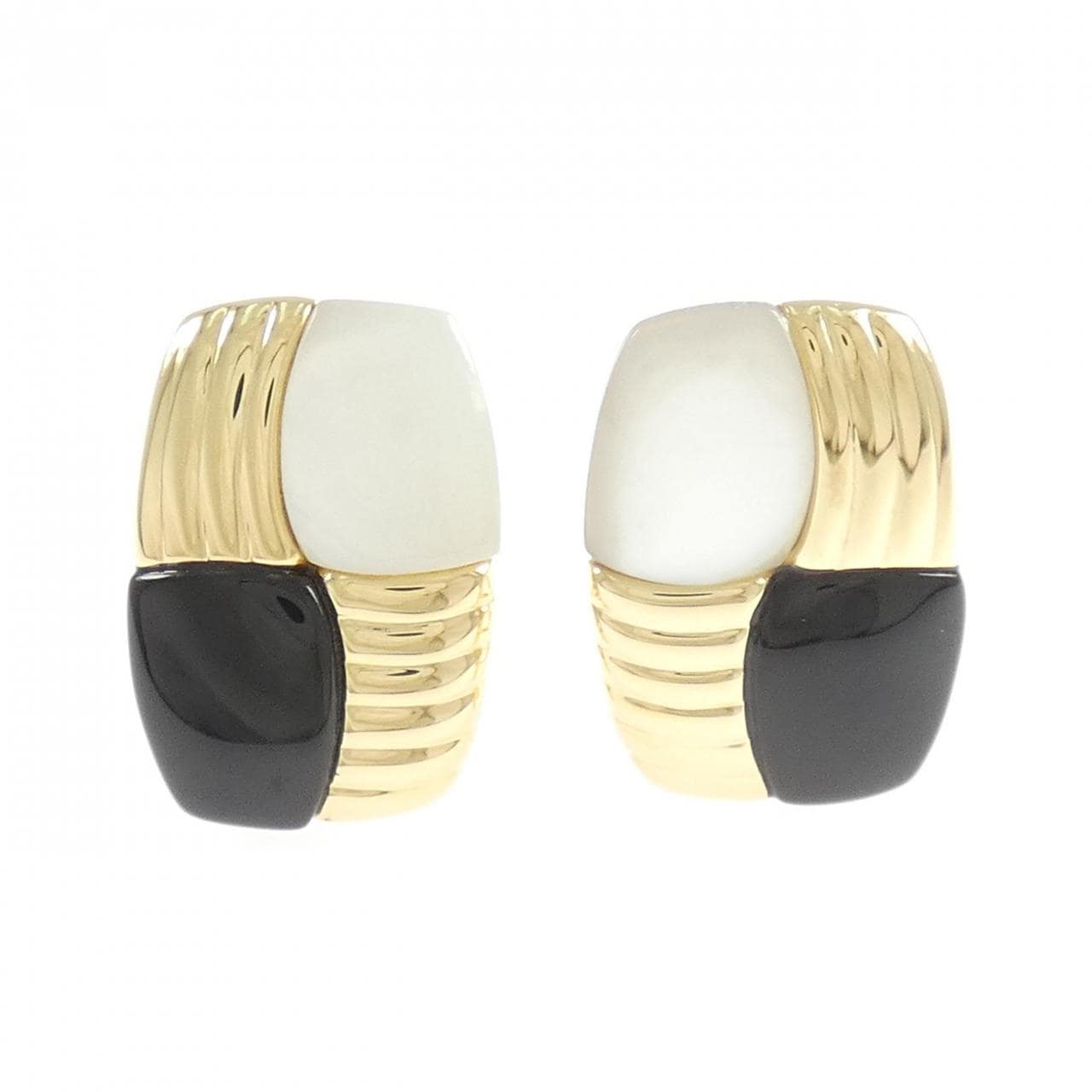 K18YG onyx earrings