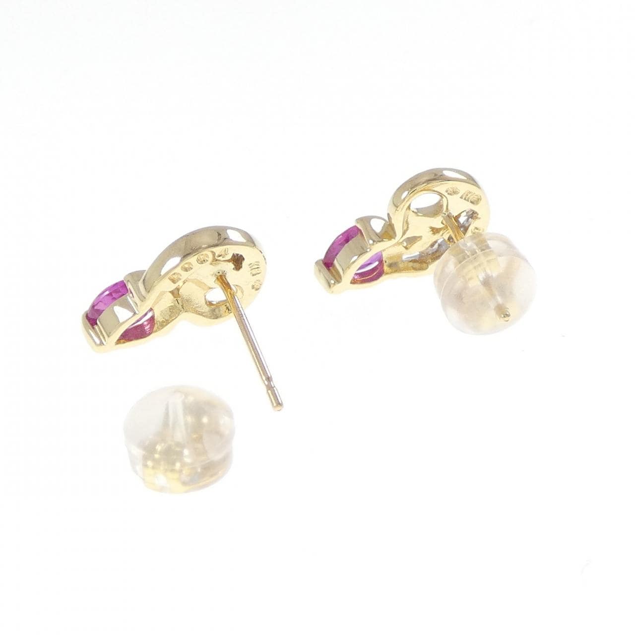 K18YG/K18WG ルビー ピアス
