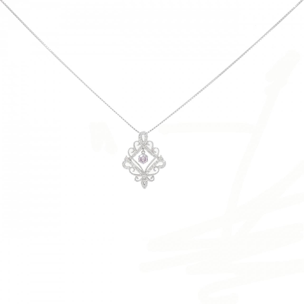 PT900/PT850 ピンクダイヤモンド ネックレス 0.20CT
