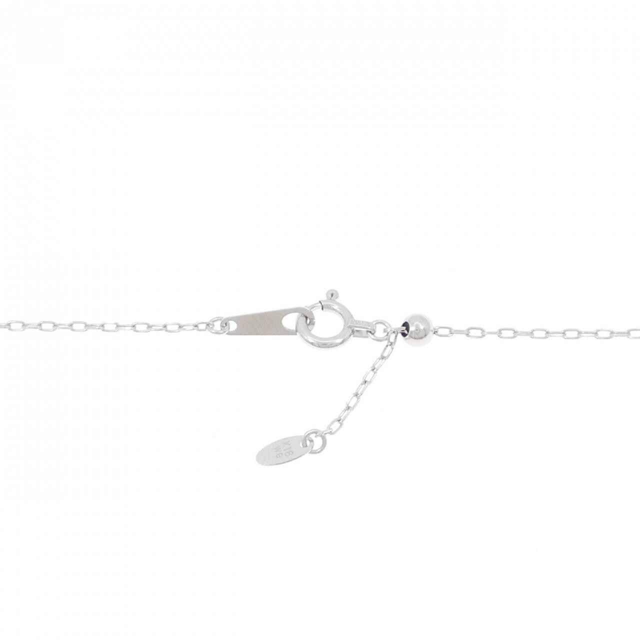 K18WG フラワー ダイヤモンド ネックレス 0.50CT