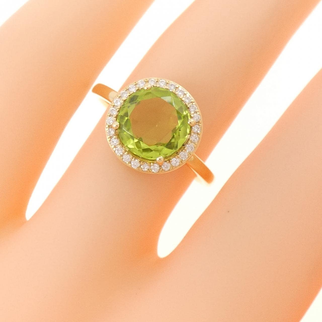 【新品】K18YG ペリドット リング 2.12CT