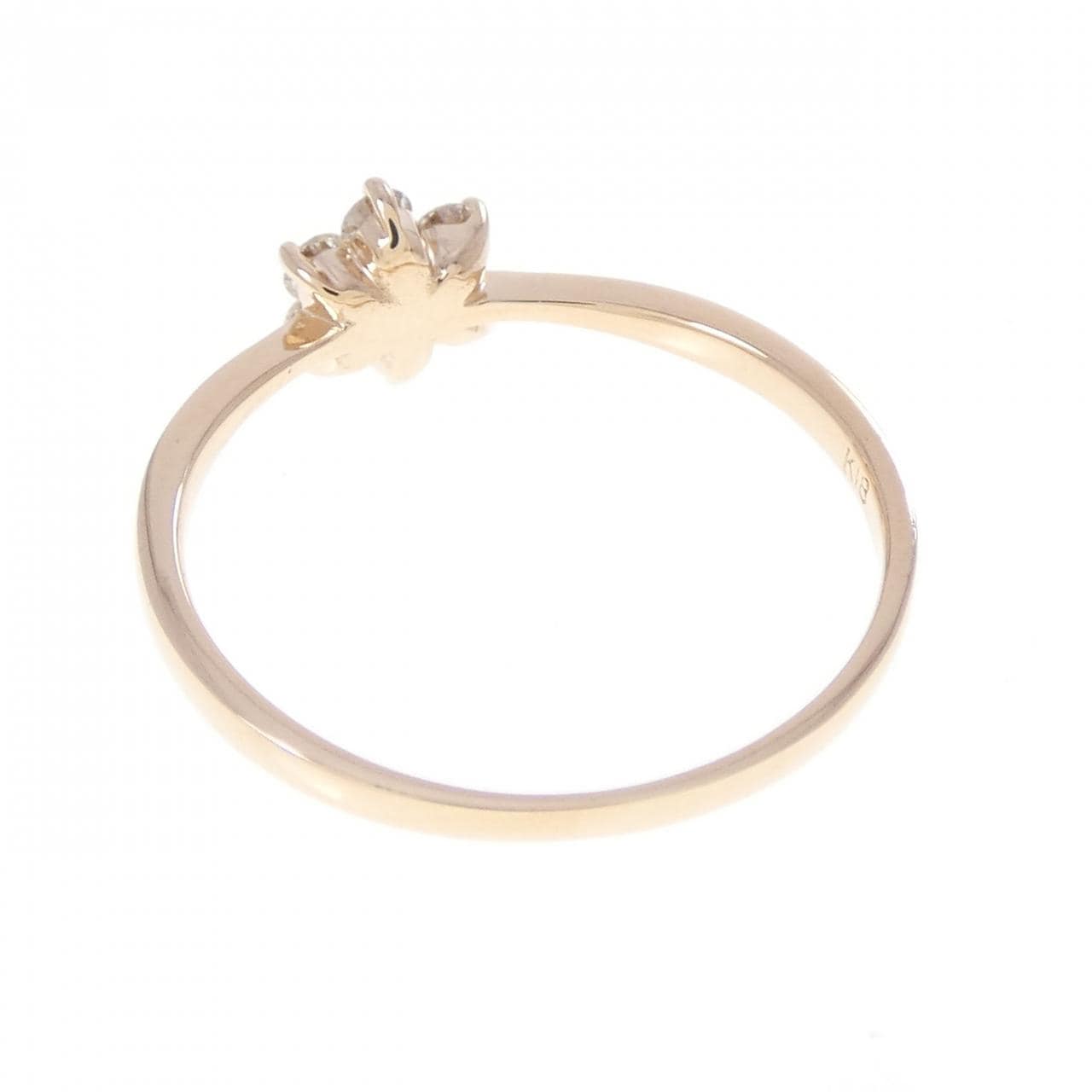 K18PG フラワー ダイヤモンド リング 0.20CT