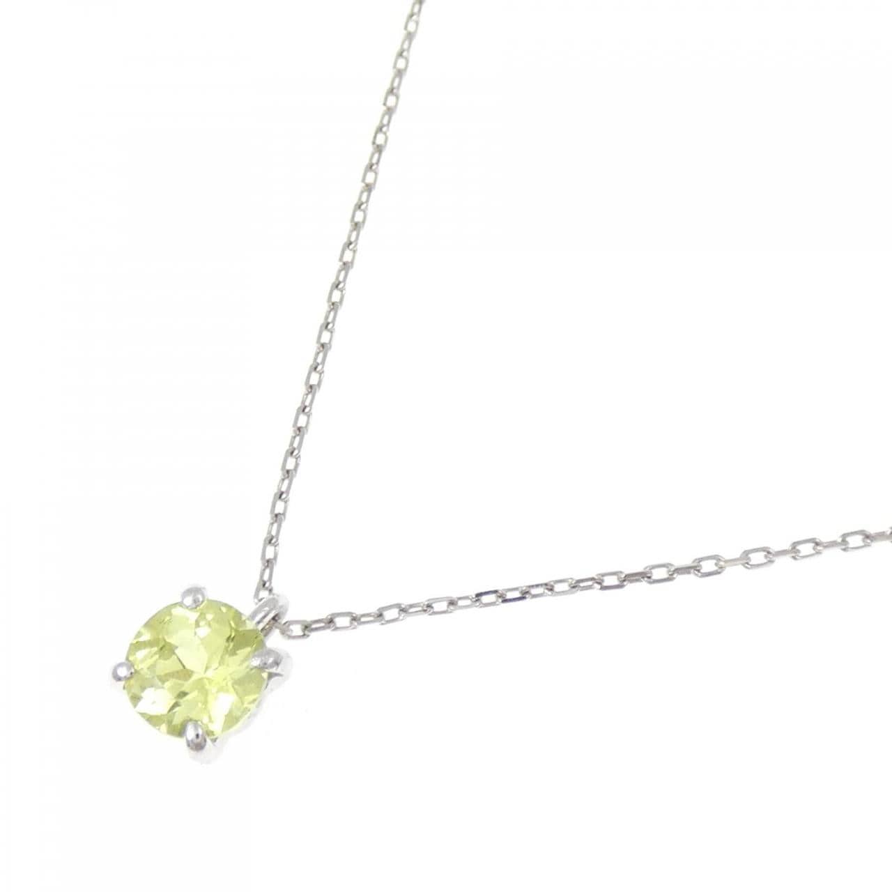 PT900/PT850 ペリドット ネックレス 0.53CT