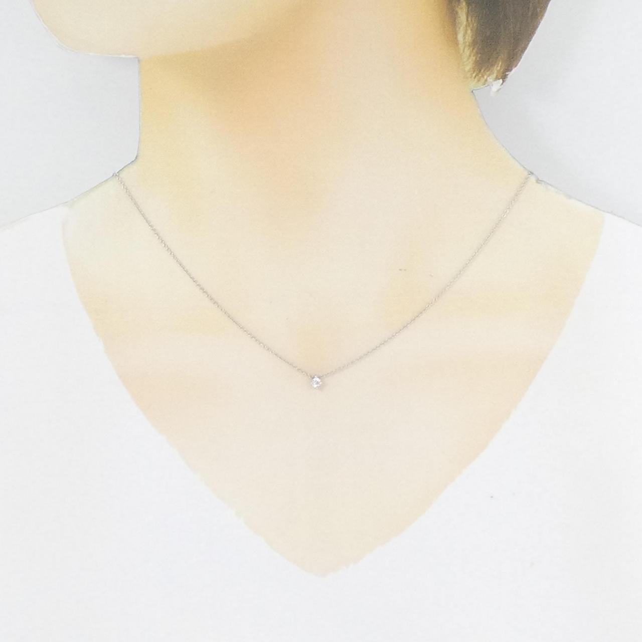 K18WG Solitaire Diamond Necklace