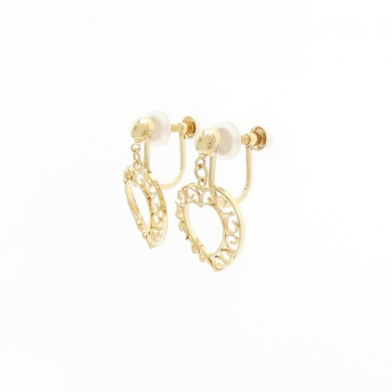 K18YG heart earrings