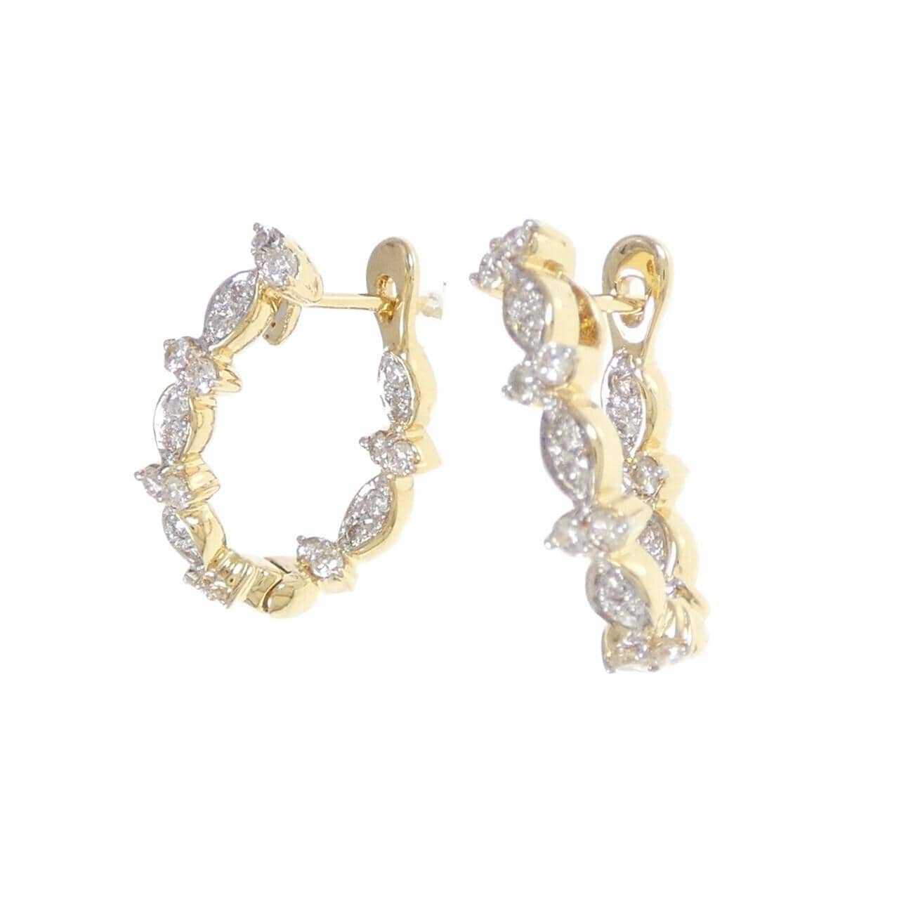 K18YG/K18WG ダイヤモンド ピアス 0.79CT