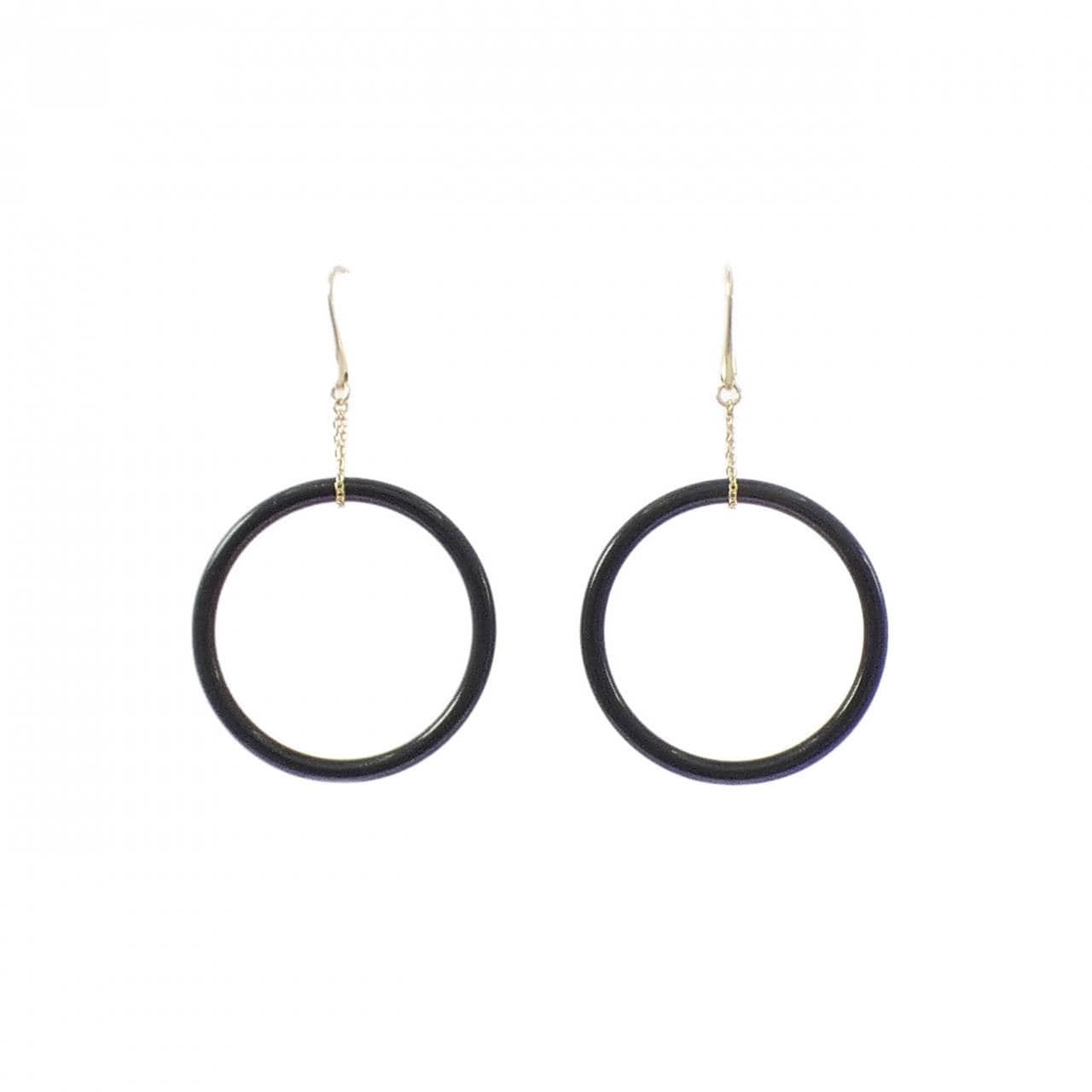 K18YG オニキス ピアス