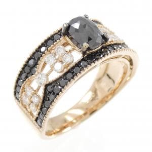 K18PG フラワー ダイヤモンド リング 0.80CT