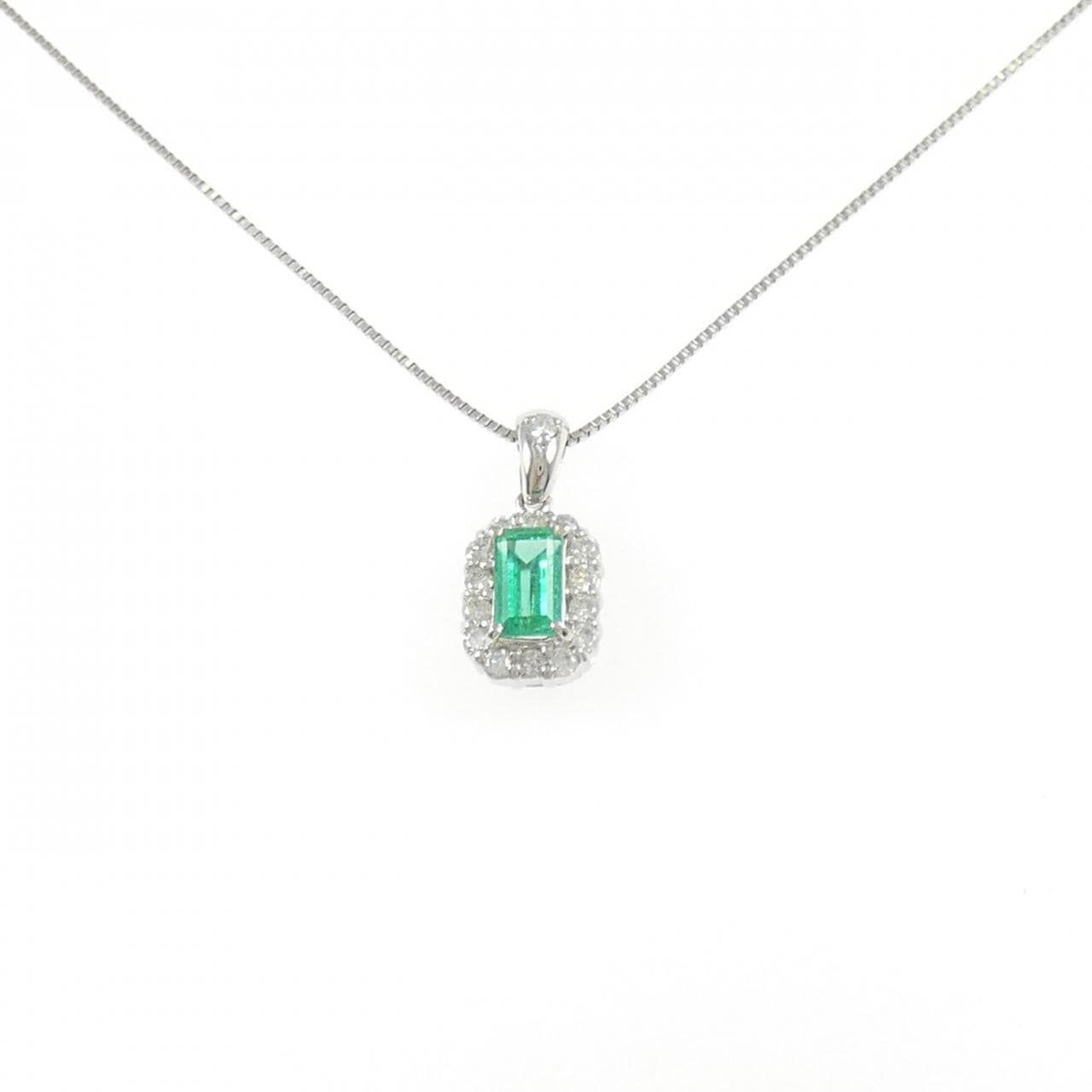 PT900/PT850 エメラルド ネックレス 0.59CT