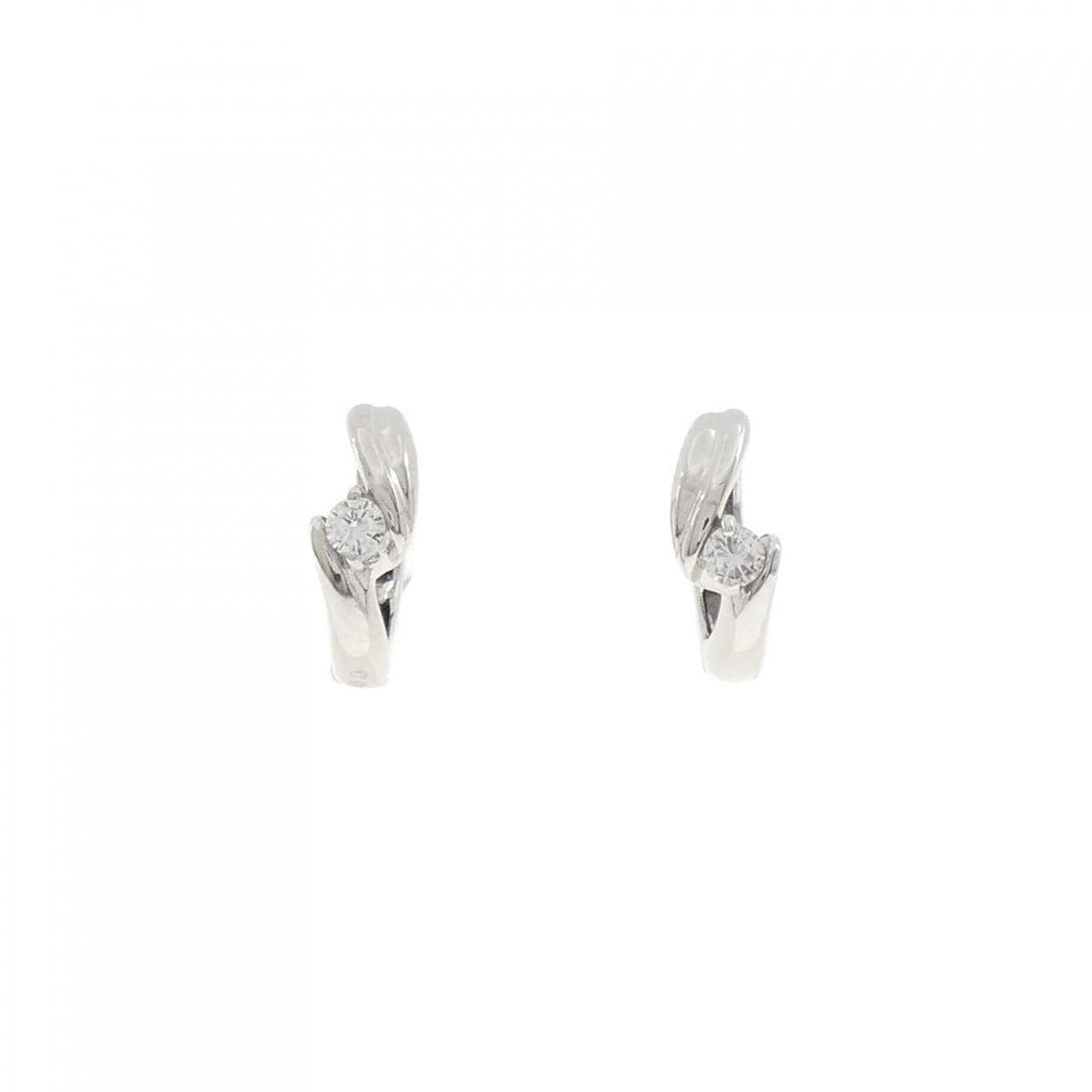 K18WG ダイヤモンド ピアス 0.12CT