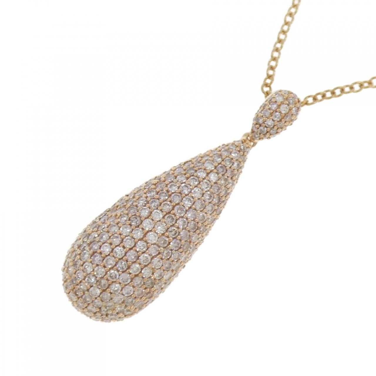 750PG/K18PG ダイヤモンド ネックレス 1.70CT