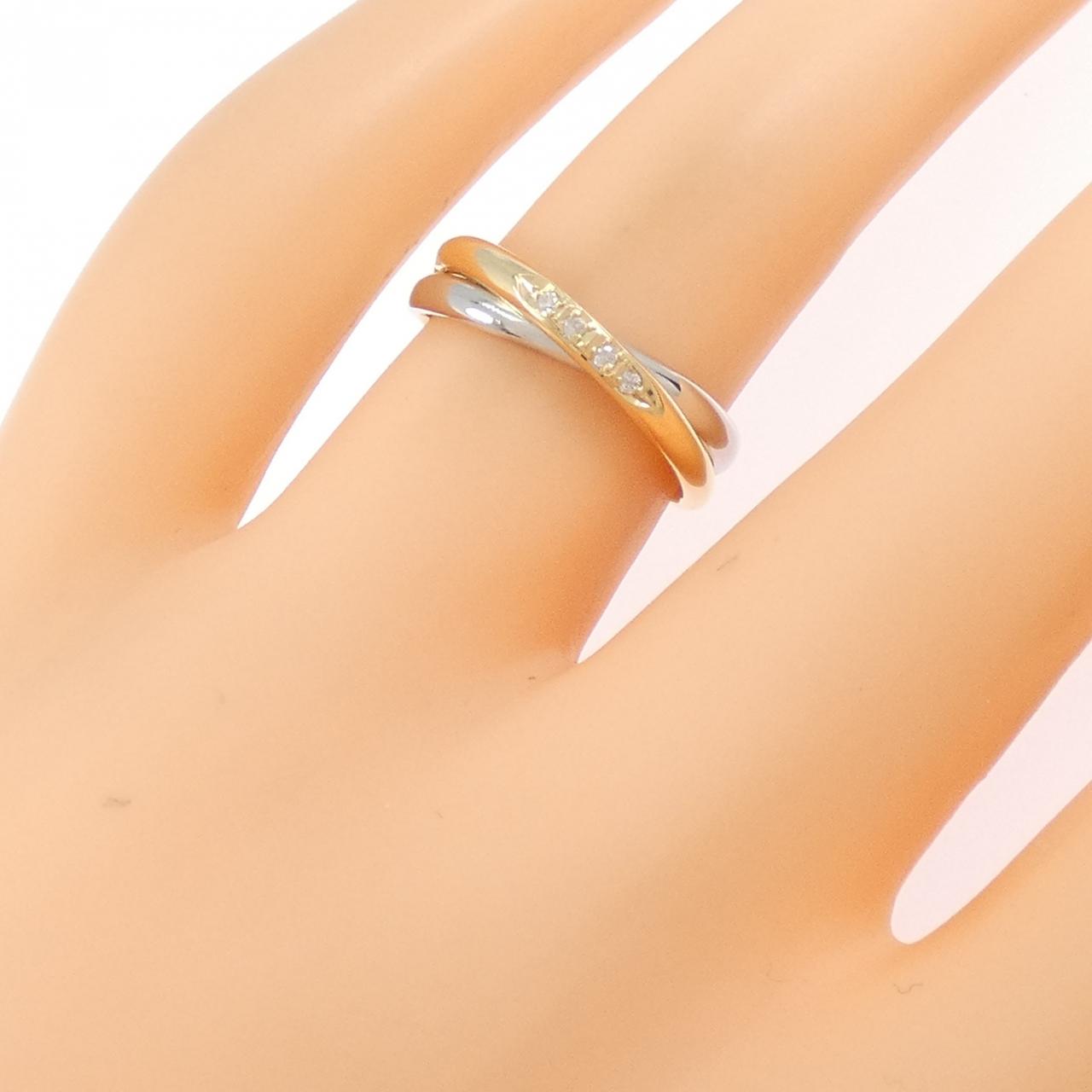 K18YG/PT900 ダイヤモンド リング 0.02CT