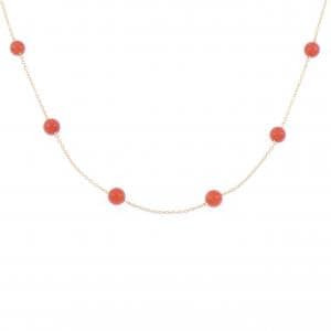 K18YG サンゴ ネックレス